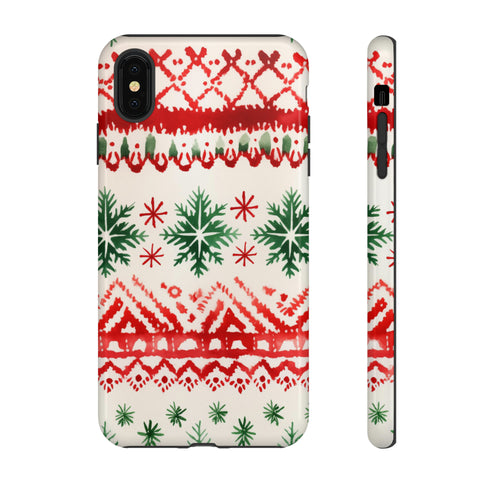 Watercolor Study of Christmas Patterns - Impact Resistant Phone Case iPhone XS MAX Glossy